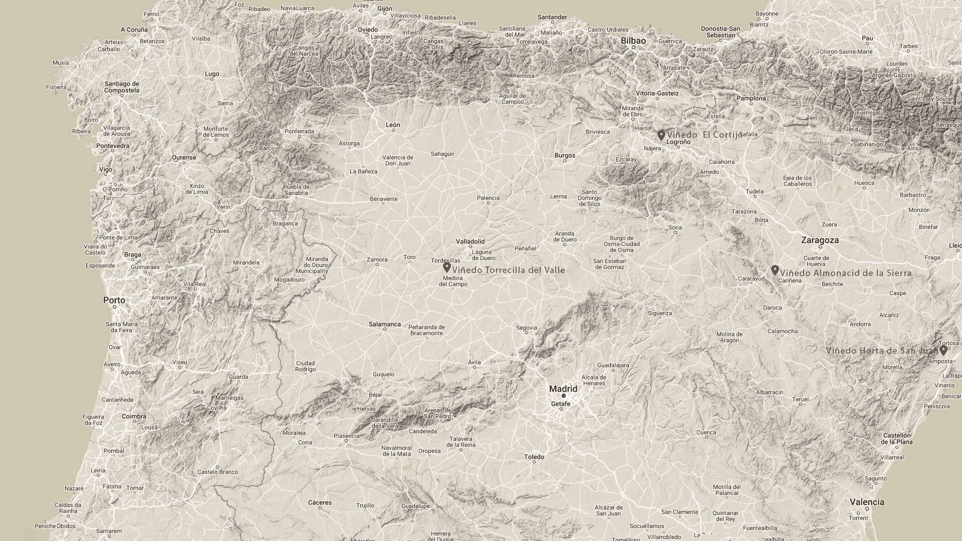 Viñedos España map